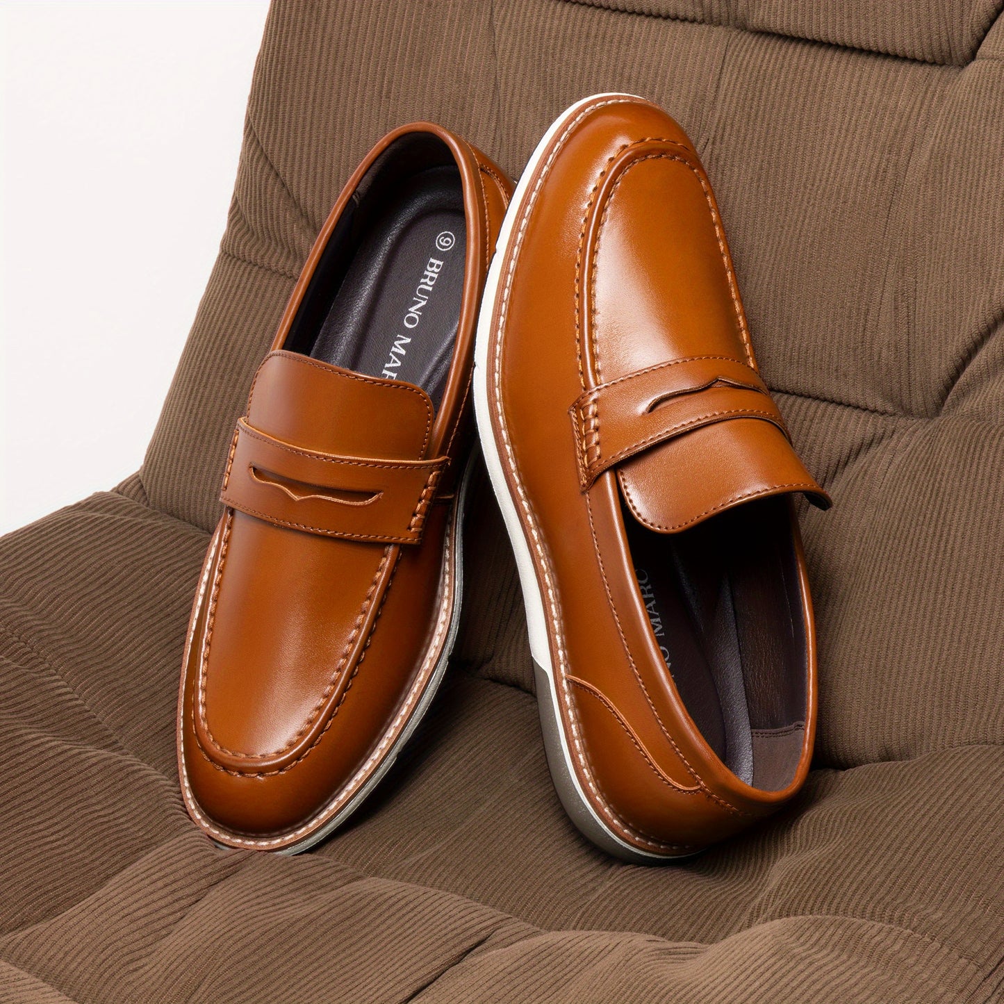 BRUNO MARC Men Slip On Penny Loafers Vegan Dress Shoes