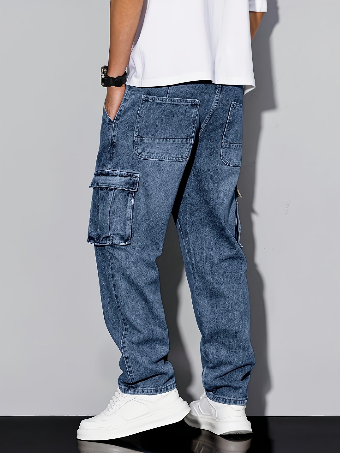 HME Men's Heavy-Duty Work Pants Denim With Utility Pockets
