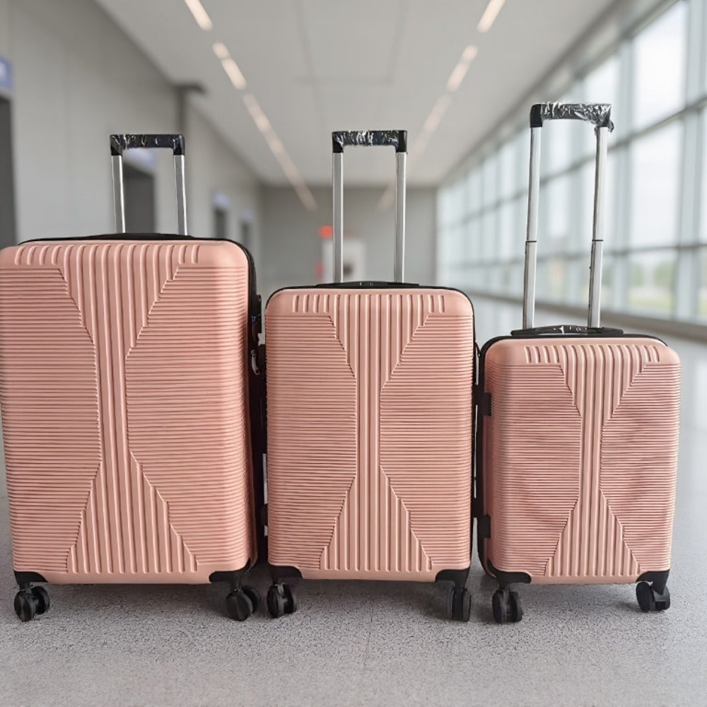 LEADZM Travel Set 3 Piece Hardshell Carry On Double Spinner