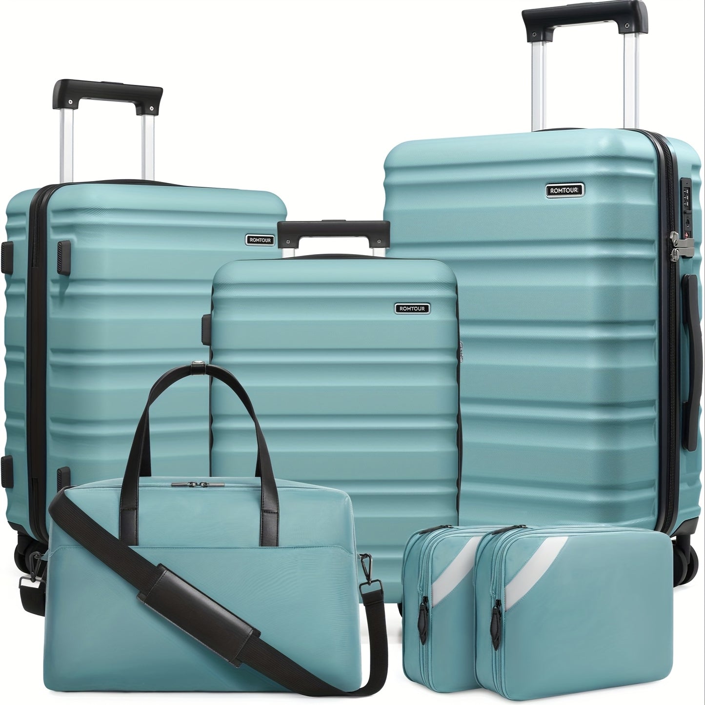 Suitcase Set 6pcs, 20/24/28 IN Expandable Carry On Luggage With TSA Lock Spinner Wheels Telescopic Handle, PC Hard Shell Luggage Set