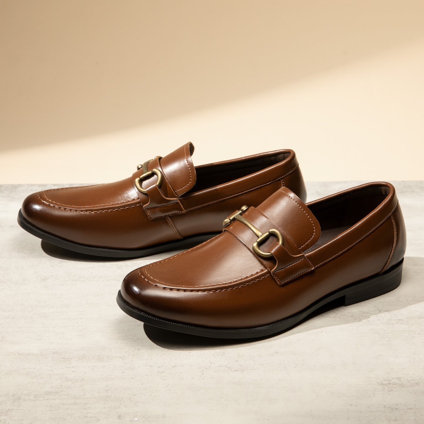 BRUNO MARC Men Classic Slip On Penny Loafers With Buckles