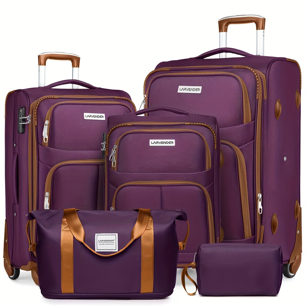 4 Piece Softside Luggage Set With Expandable Spinner Wheels