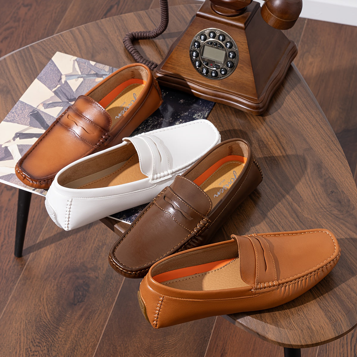 JOUSEN Mens Casual Loafers Slip On Penny Driving Shoes