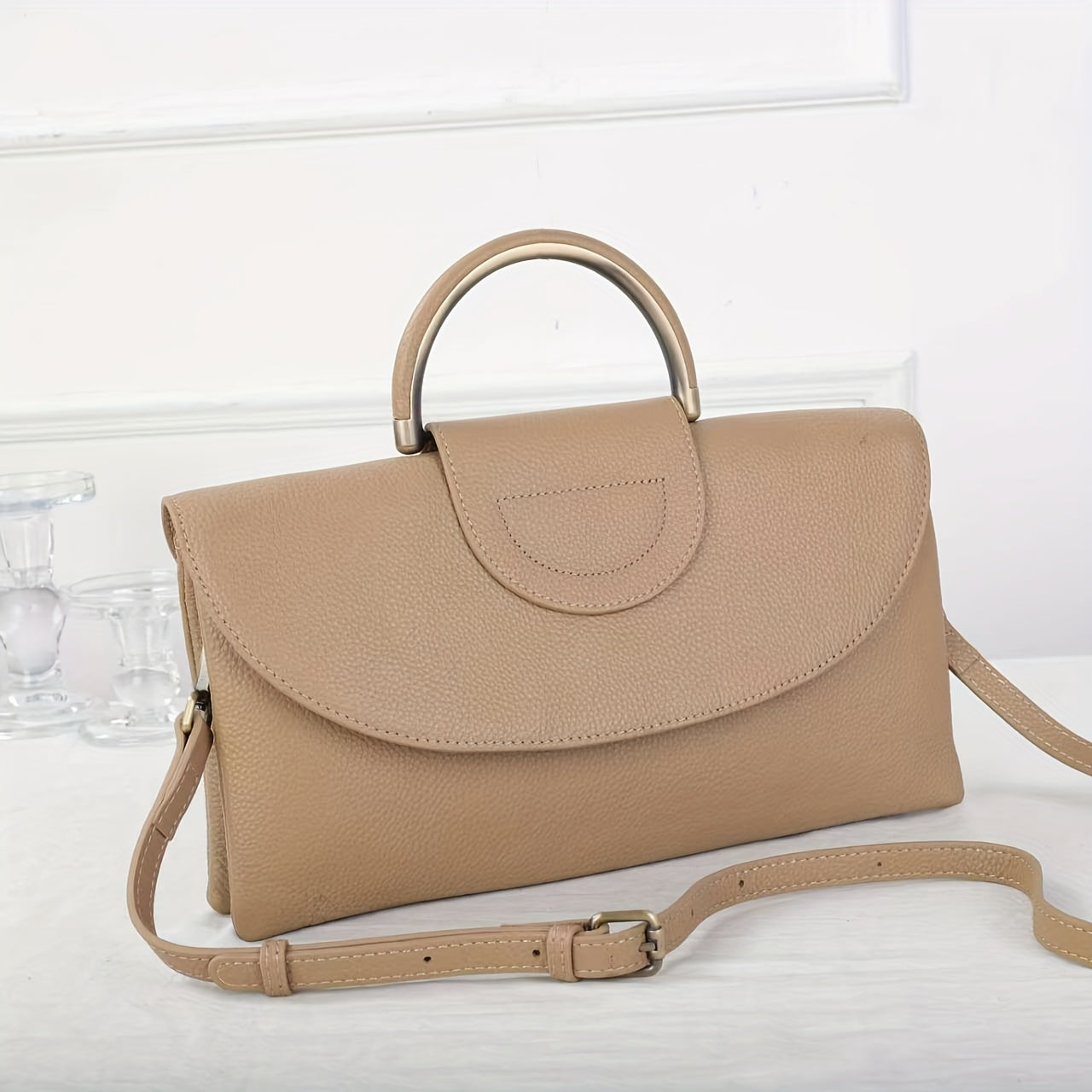 New Women's Top-Grain Cowhide Crossbody Bag by Unknown Brand