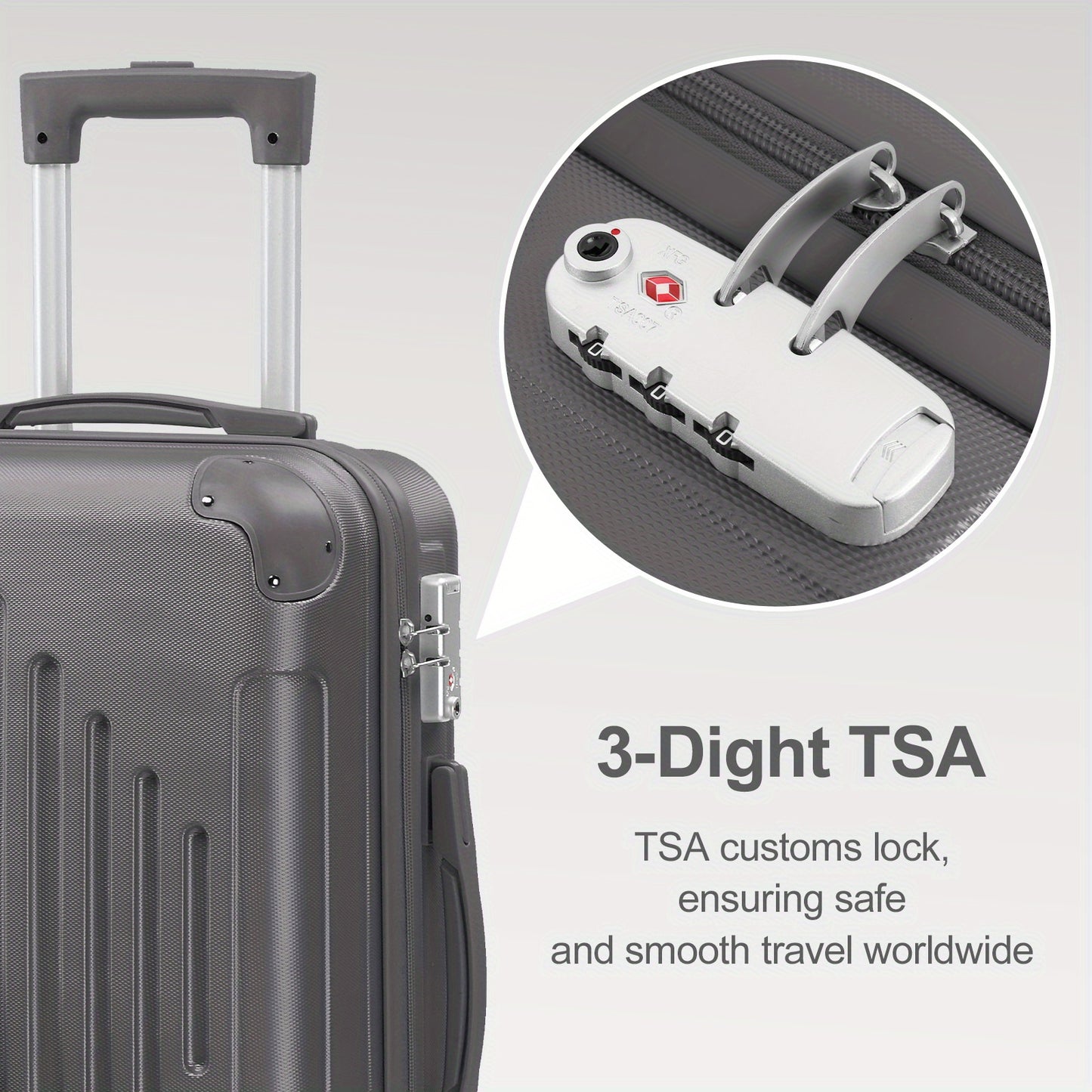 MOTORHOT Hardshell Luggage Set Lightweight Spinner Wheels