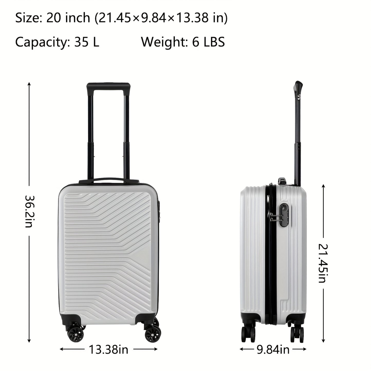 Expandable ABS PC Luggage With TSA Lock And Spinner Wheels