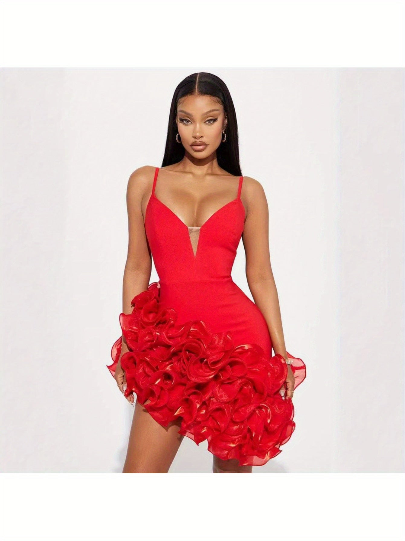 Womens Sexy Low Cut Bodycon Party Dress For Evening Wear