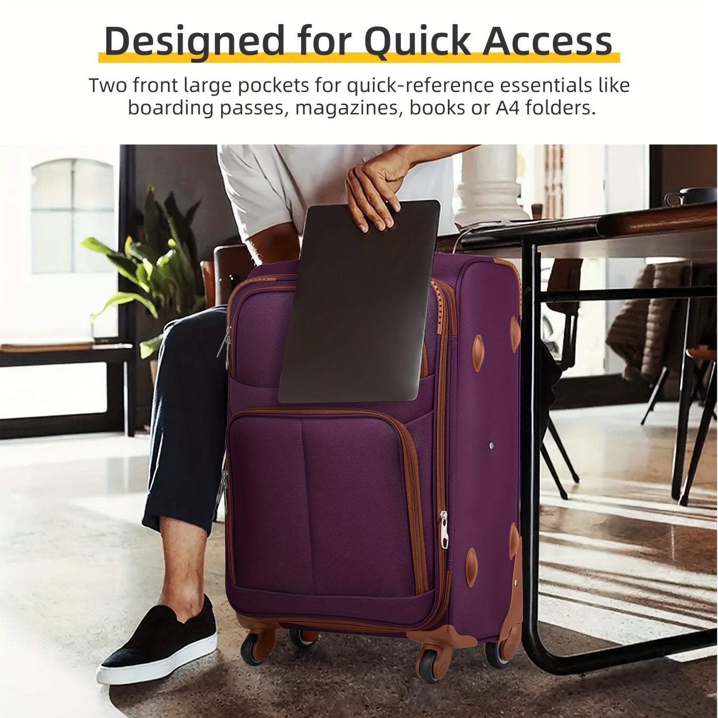 4 Piece Softside Luggage Set With Expandable Spinner Wheels