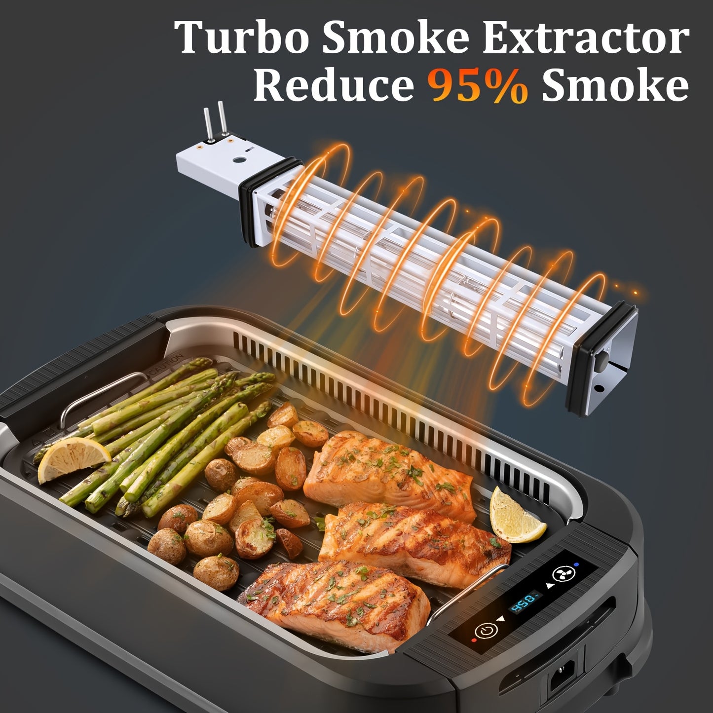 Smokeless Electric Grill With Turbo Smoke Extractor