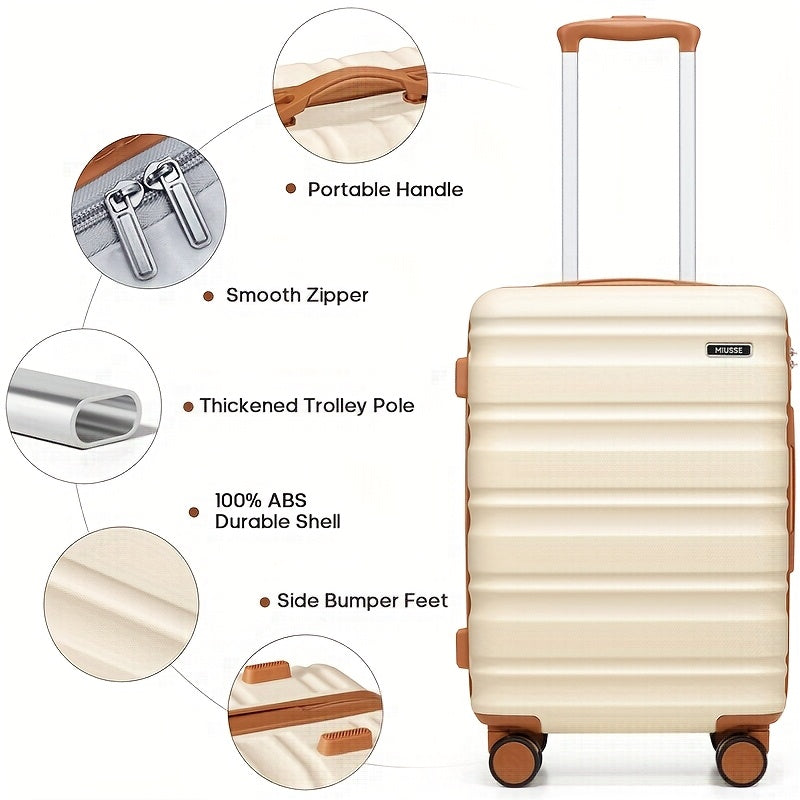 Miusse 3 Hard Shell Luggage Set With TSA Lock 360 Wheels
