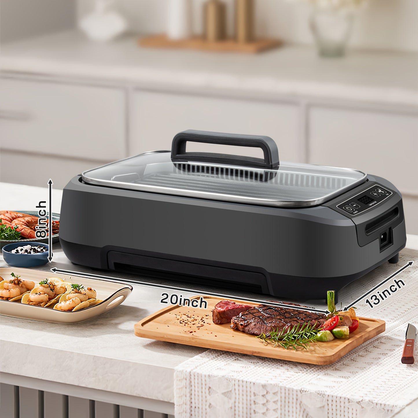 Smokeless Indoor Grill 1500W With LED Display And Extractor