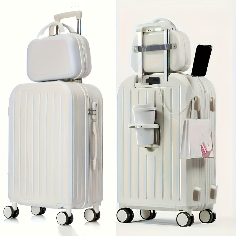 Minimalist Hard Shell Luggage Case Set With Zipper Trolley
