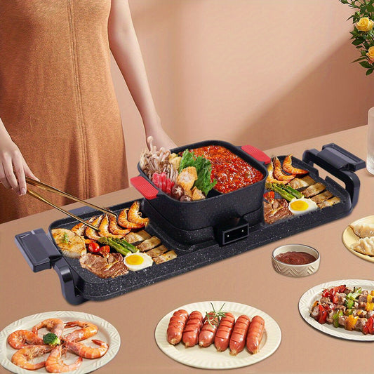 GDRASUYA10 2In1 Electric Grill And Hot Pot Smokeless
