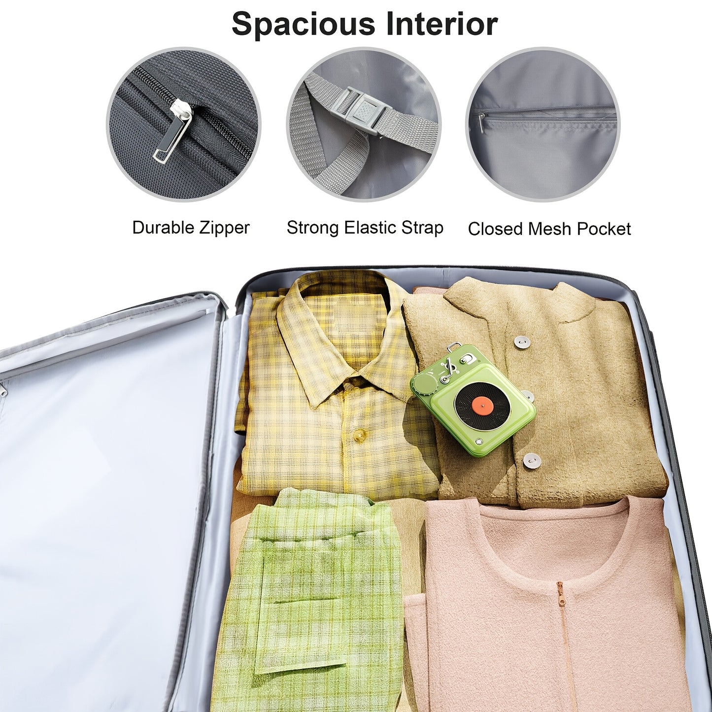 Luckyermore Suitcase Set 3 Piece With Spinner Wheels