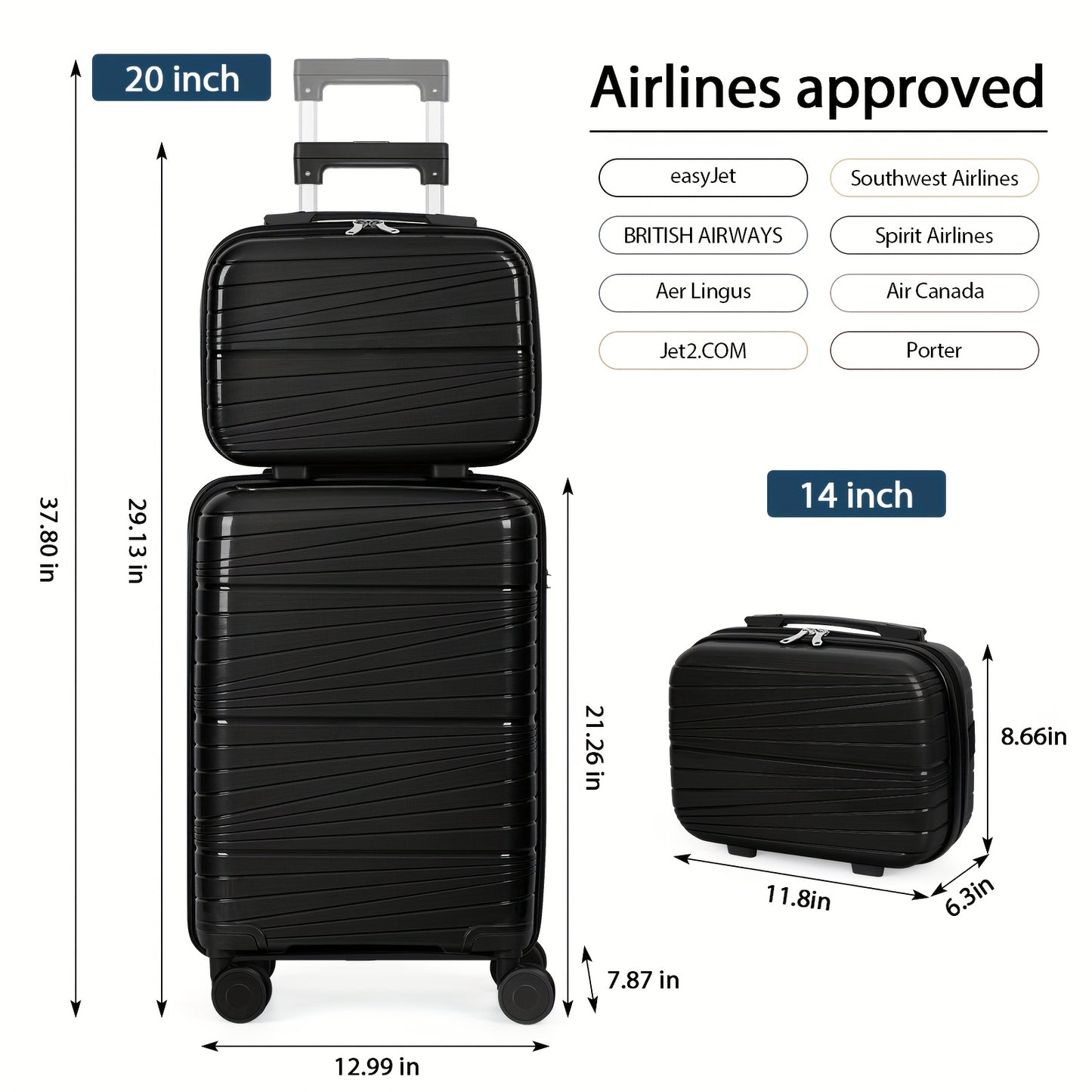 Durable PC ABS Luggage Set With Expandable TSA Lock