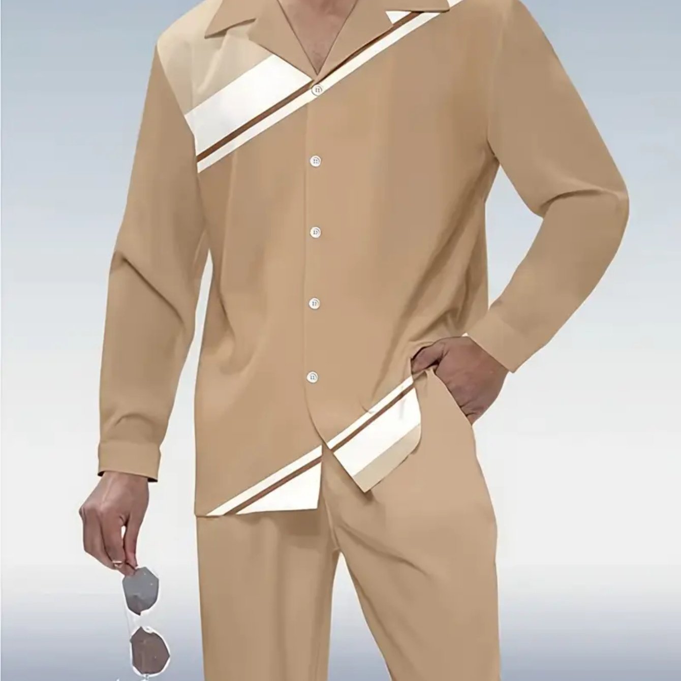 Halloween 2 Piece Men Long Sleeve Shirt And Trousers Set Outfit