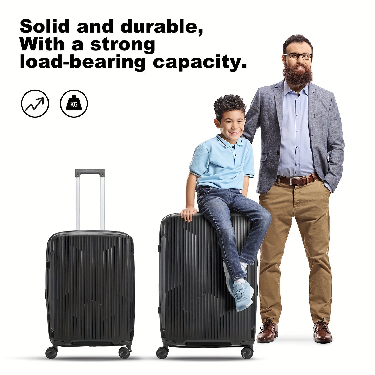 NAZHURA 3pc Luggage Set Hardshell Spinner Wheels Case Lock
