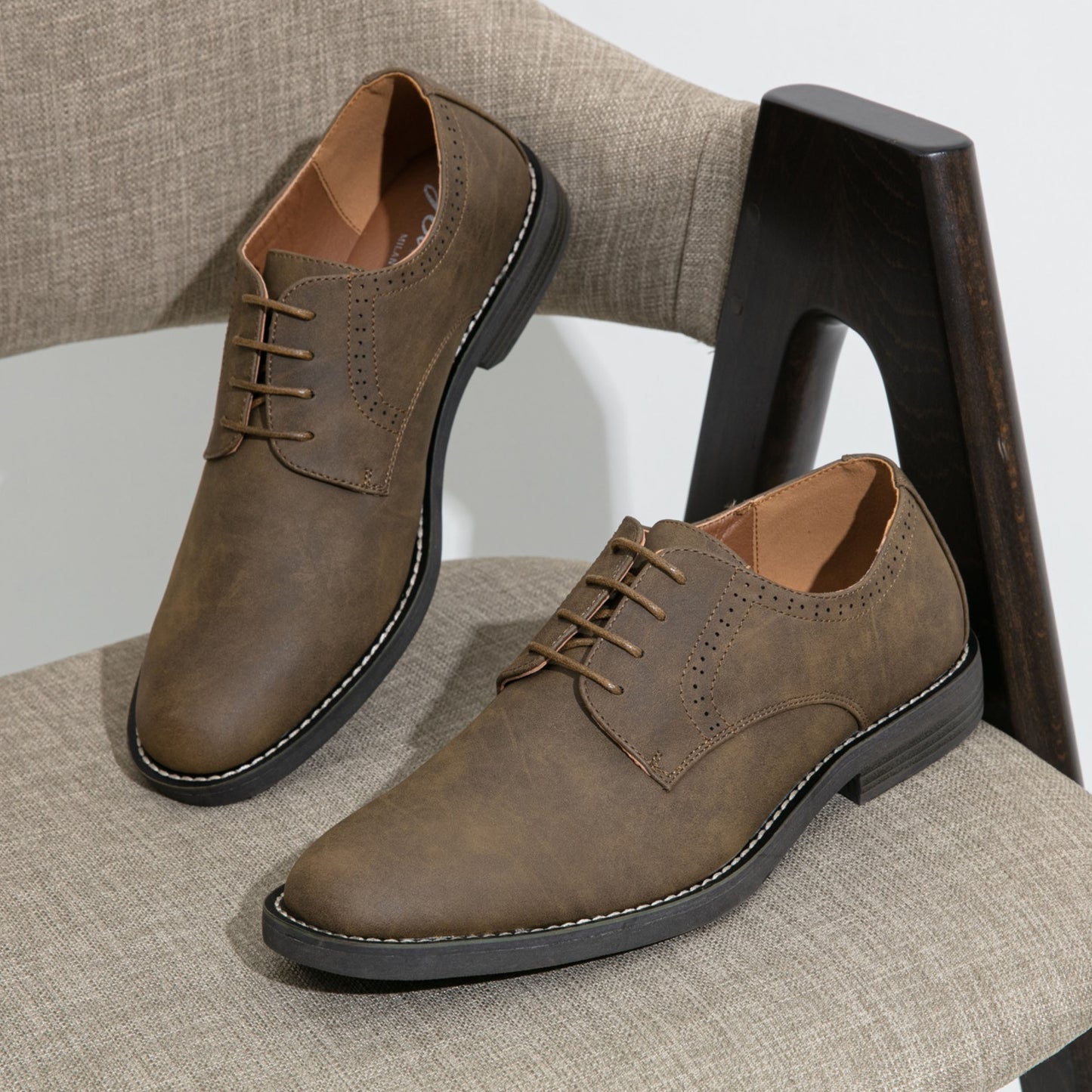 JOUSEN Men Casual Formal Dress Shoes Retro Style All Season