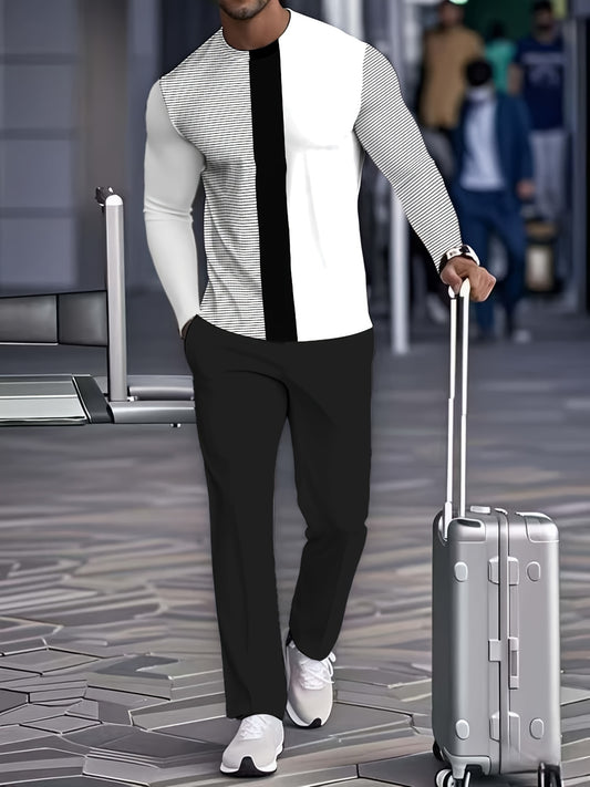 Four Seasons Mens Two Piece T Shirt And Casual Pants Set