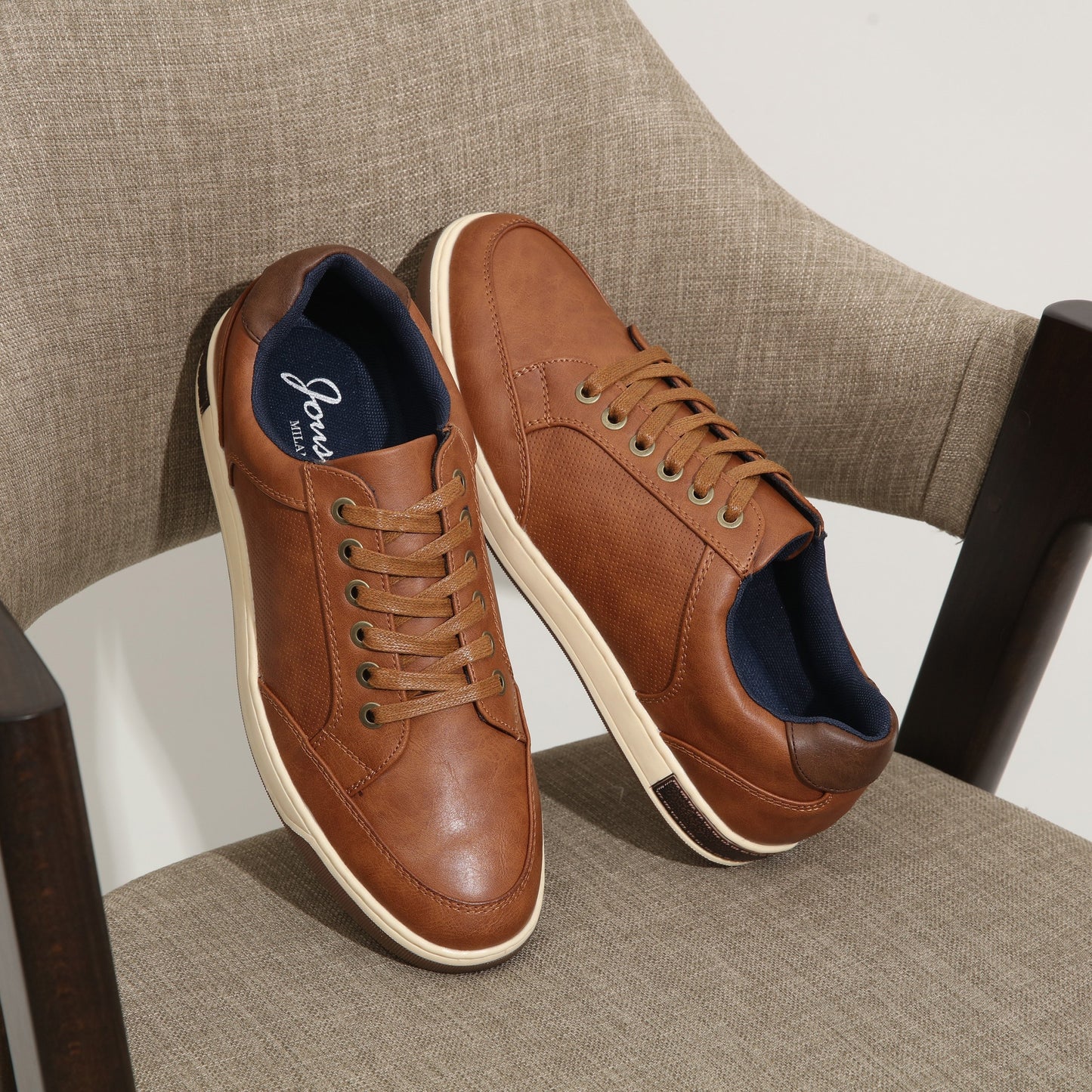JOUSEN Men Casual Sneakers All Season Low Top Round Toe