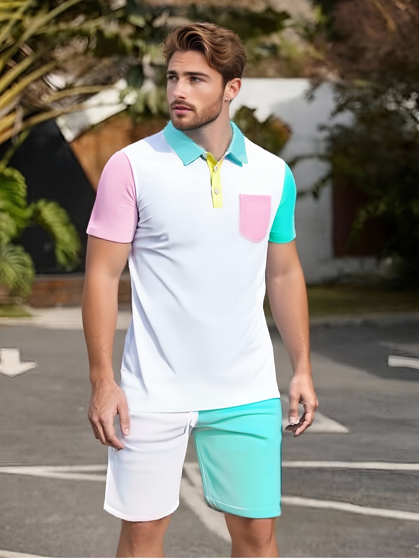 Spo Men Polo Shirt And Sweat Suit With Elastic Pockets