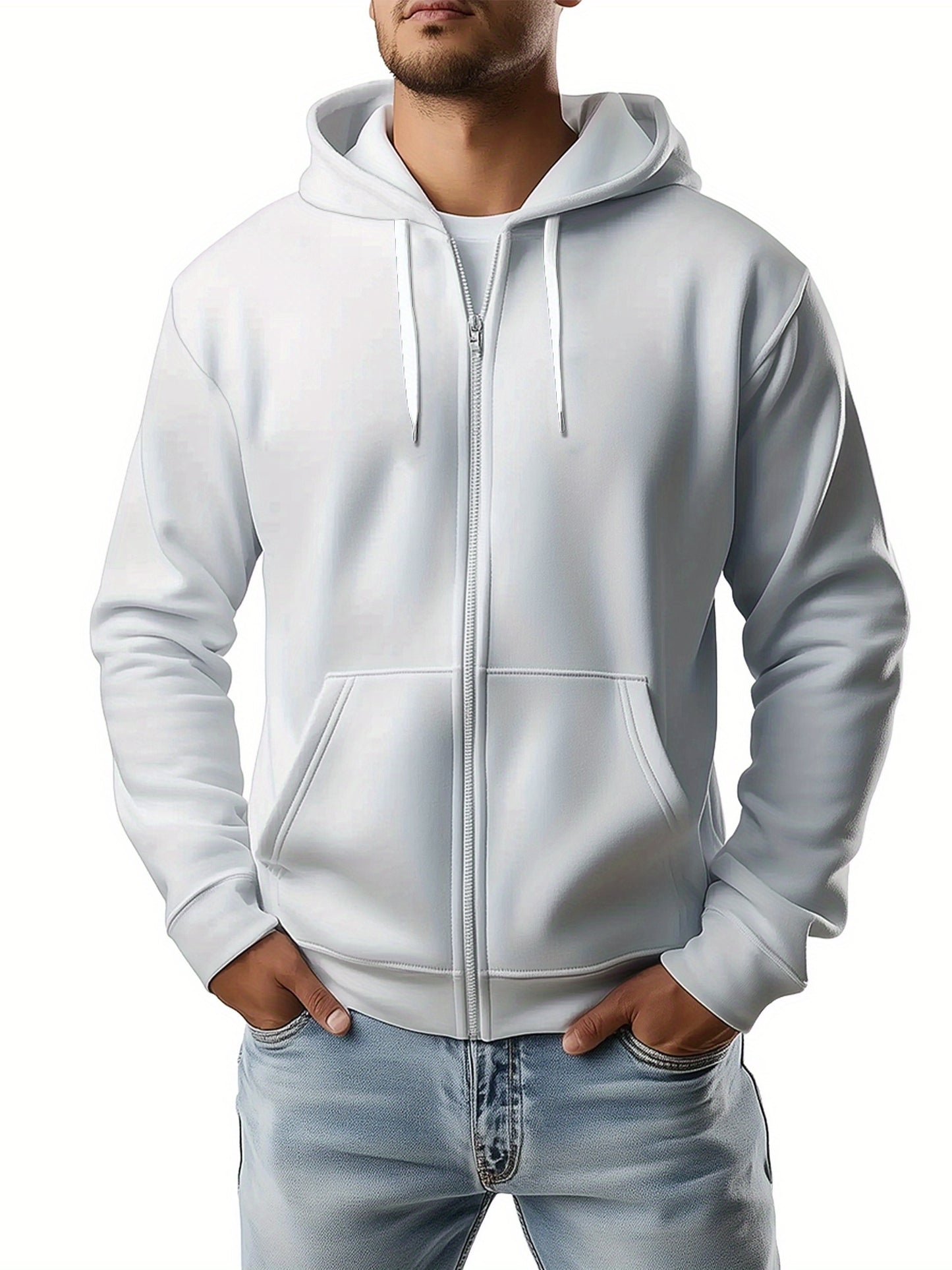 Desi Mens Full Zip Hoodie With Front Pockets Sweatshirt