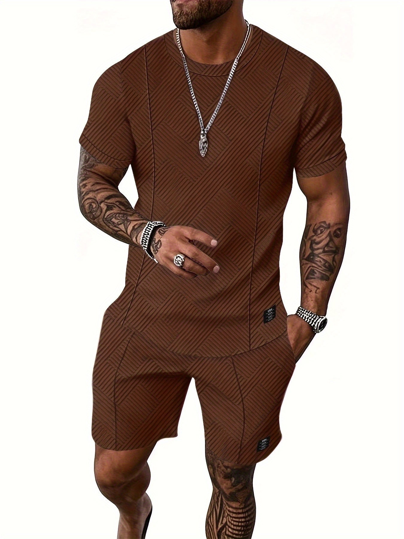 Men's 2 Piece Summer Short Set Casual Tracksuit Jogging