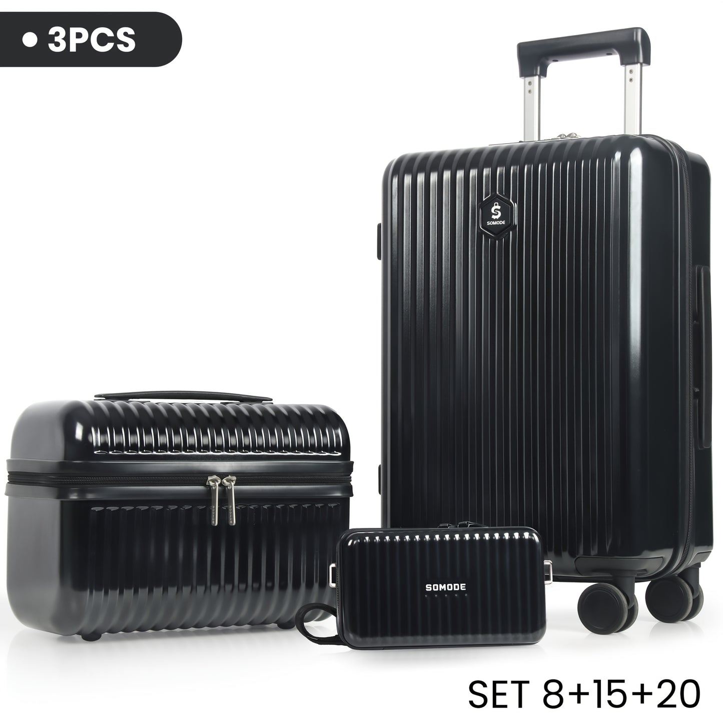 Expandable Hard Shell Luggage With Spinner Wheels TSA Lock