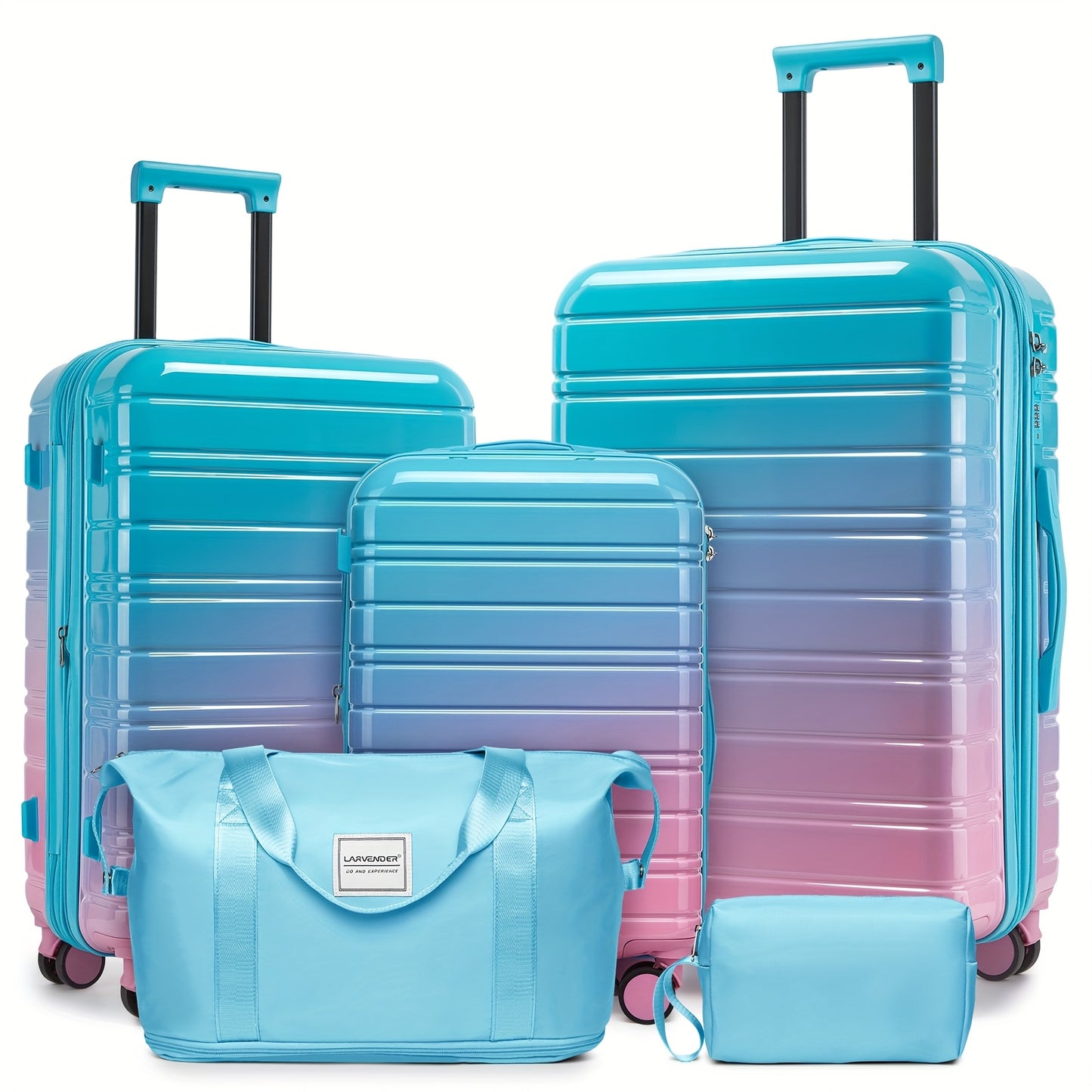 Hardside Luggage Set 5pc With Wheels PC ABS Lightweight