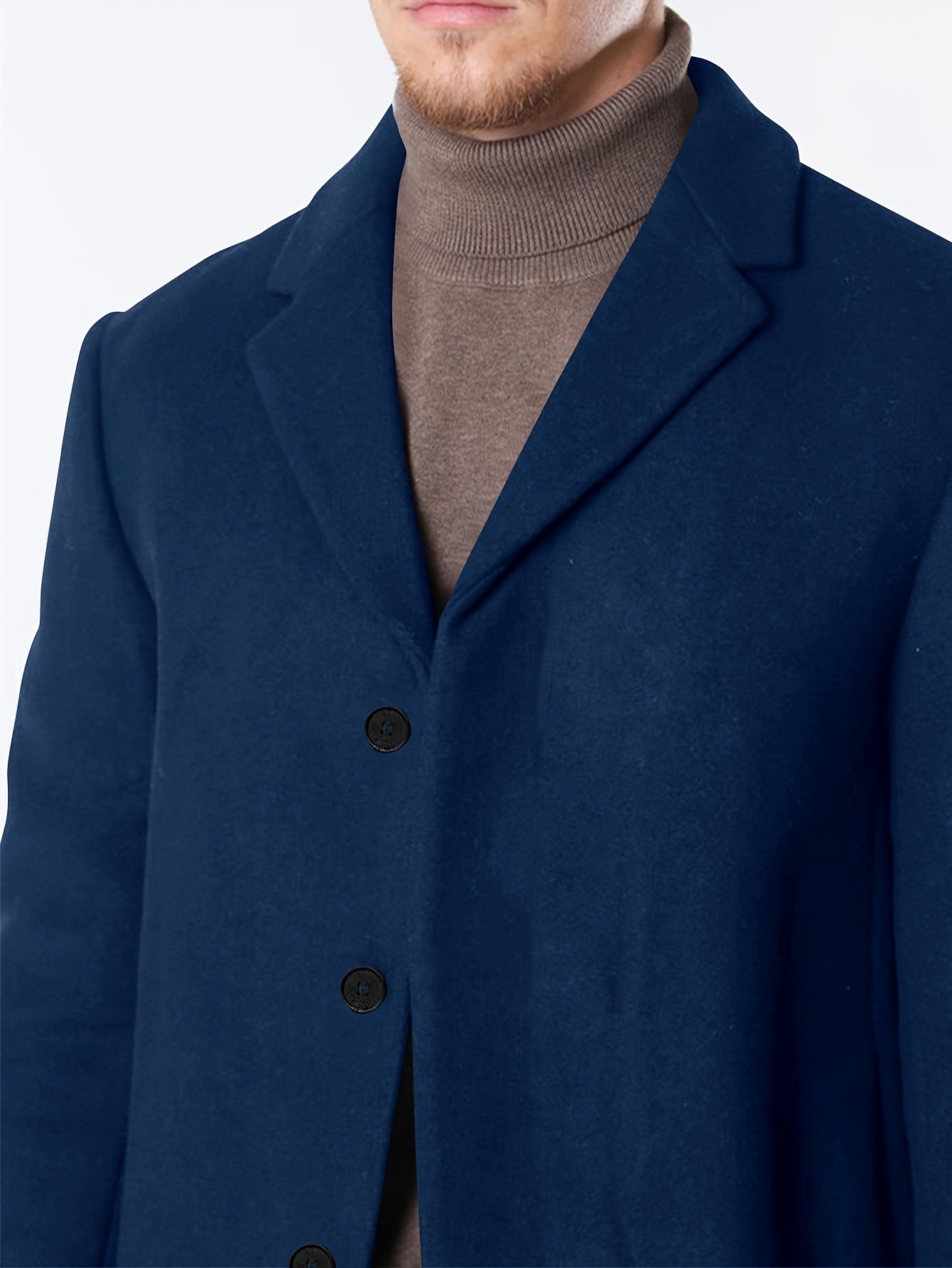 BOWOWOR Mens Slim Fit Trench Coat Notched Collar Outerwear