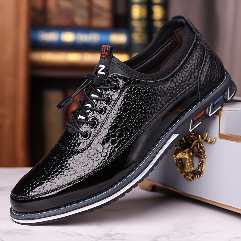 All Nations Emporium Crocodile Pattern Men Business Shoes