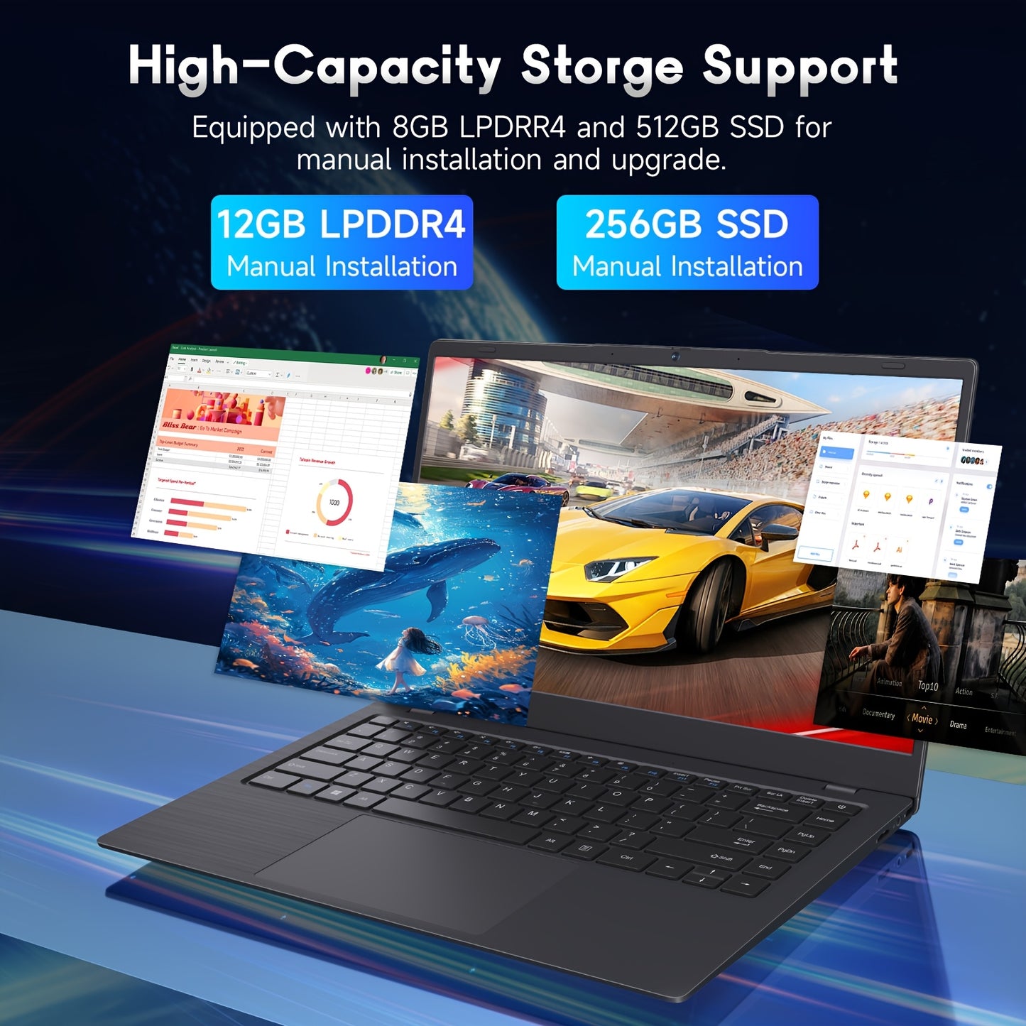 Founder Ultra Thin Gaming Laptop With Celeron N4000 CPU