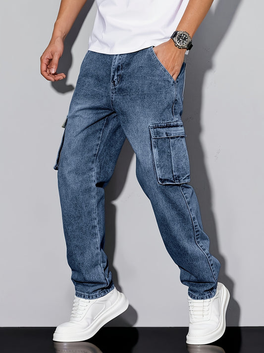 HME Men's Heavy-Duty Work Pants Denim With Utility Pockets