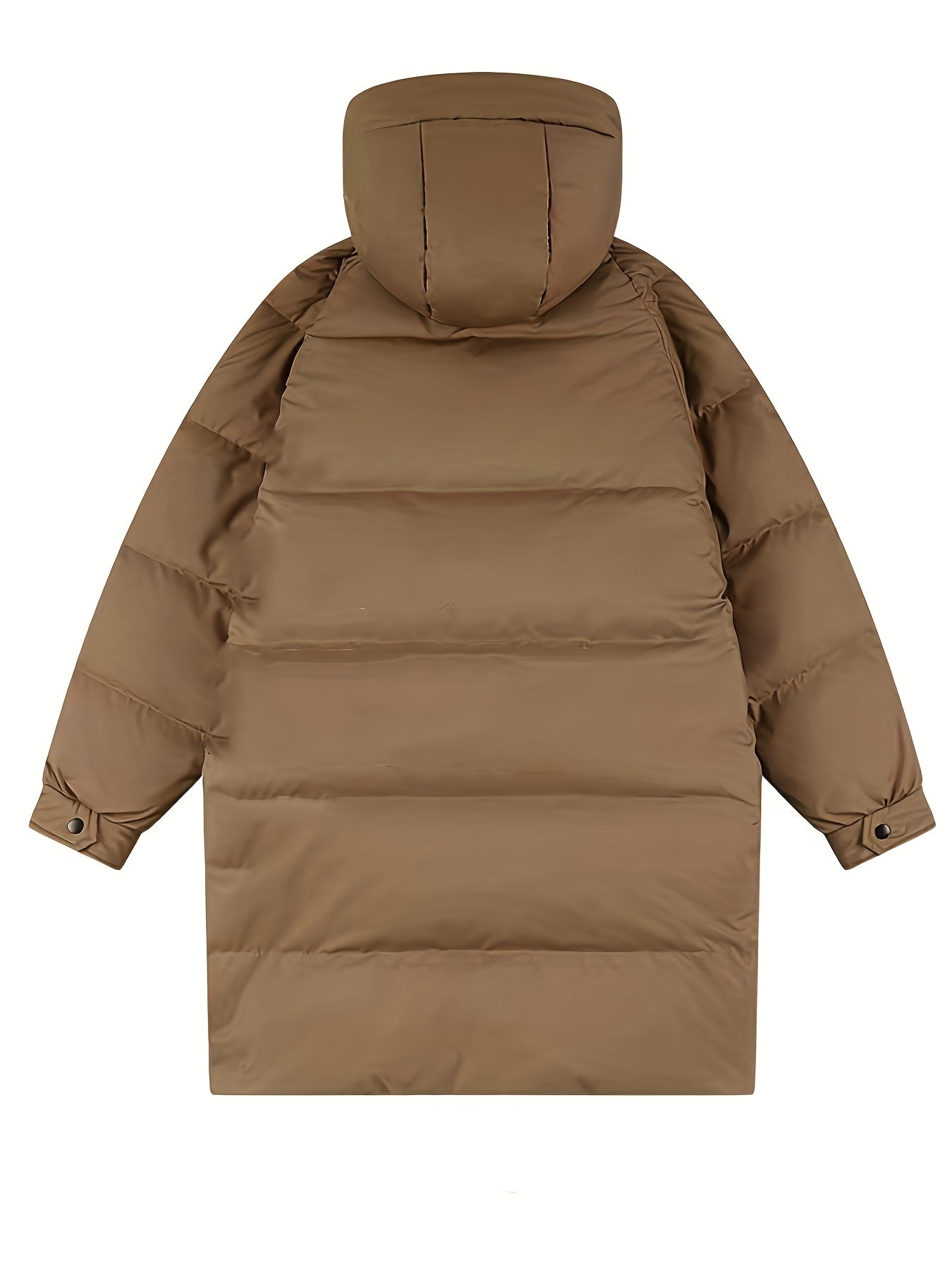 Mens Long Hooded Winter Coat Parka With Zippered Stripes
