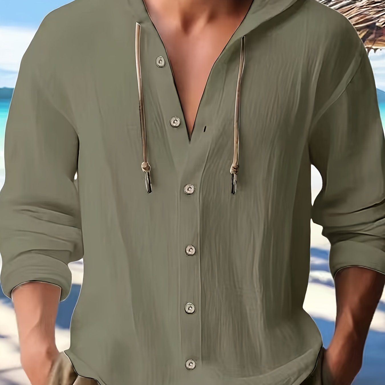 SCACTO Hooded Mens Sports Casual Shirt For Weekend Wear