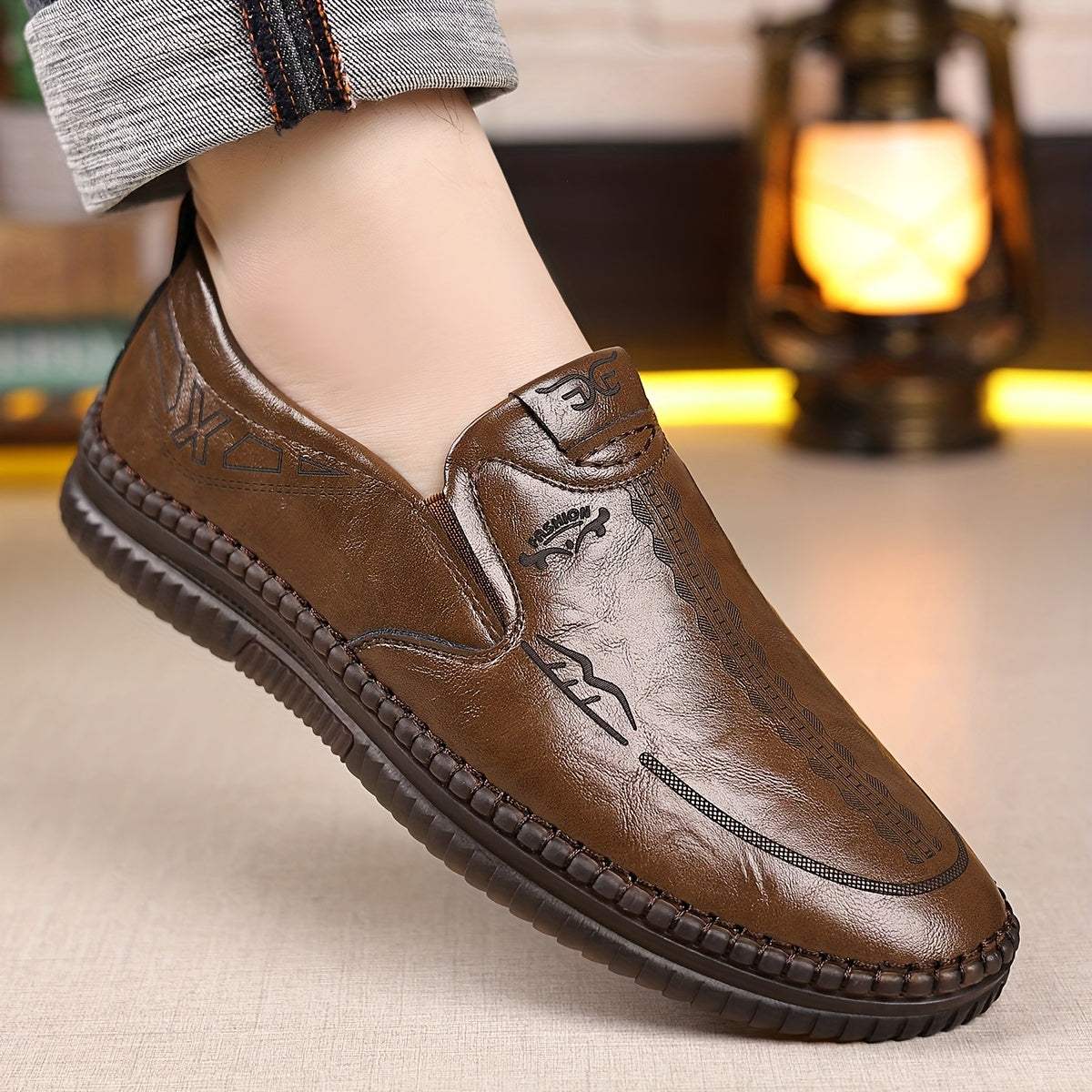 Men's Loafers For All Seasons With Non Slip Soles Stitching