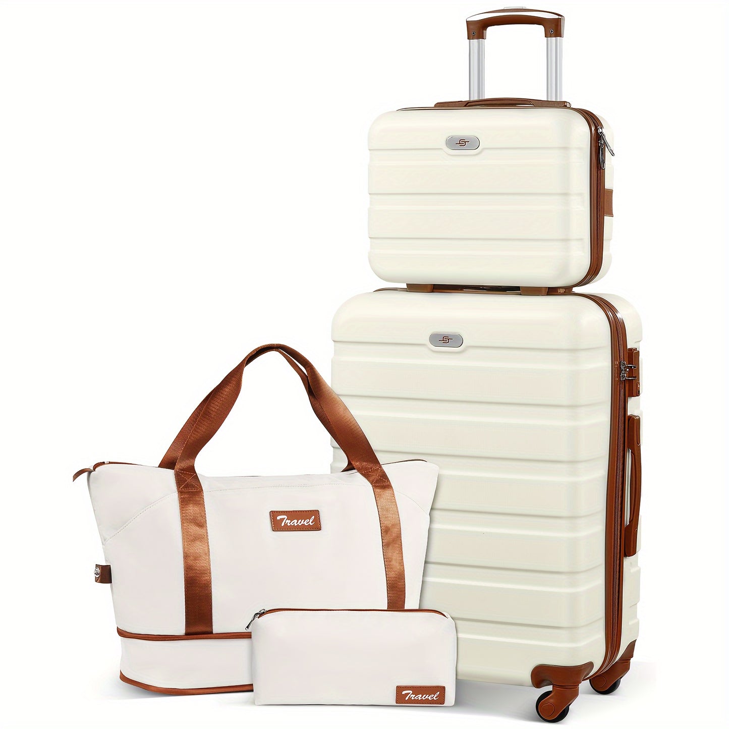 Sturdy Luggage Set With Expandable Duffle And Cosmetic Case