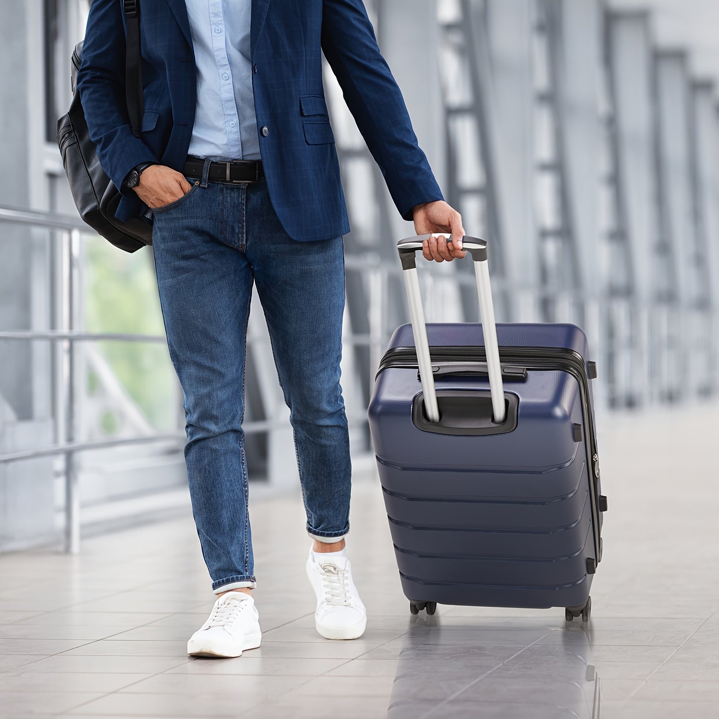 Sweetcrispy Expandable ABS Spinner Luggage With TSA Lock