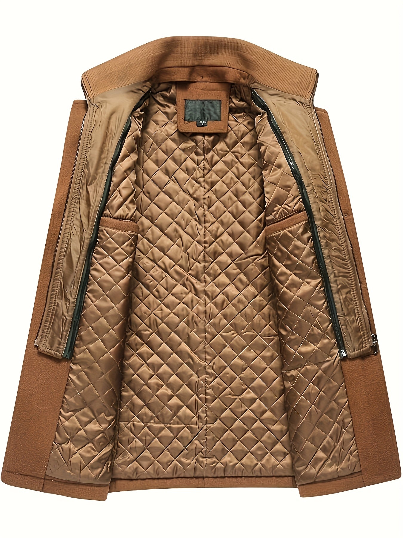 MSOPCCA Mens Velvet Blend Coat Trench With Detachable Scarf