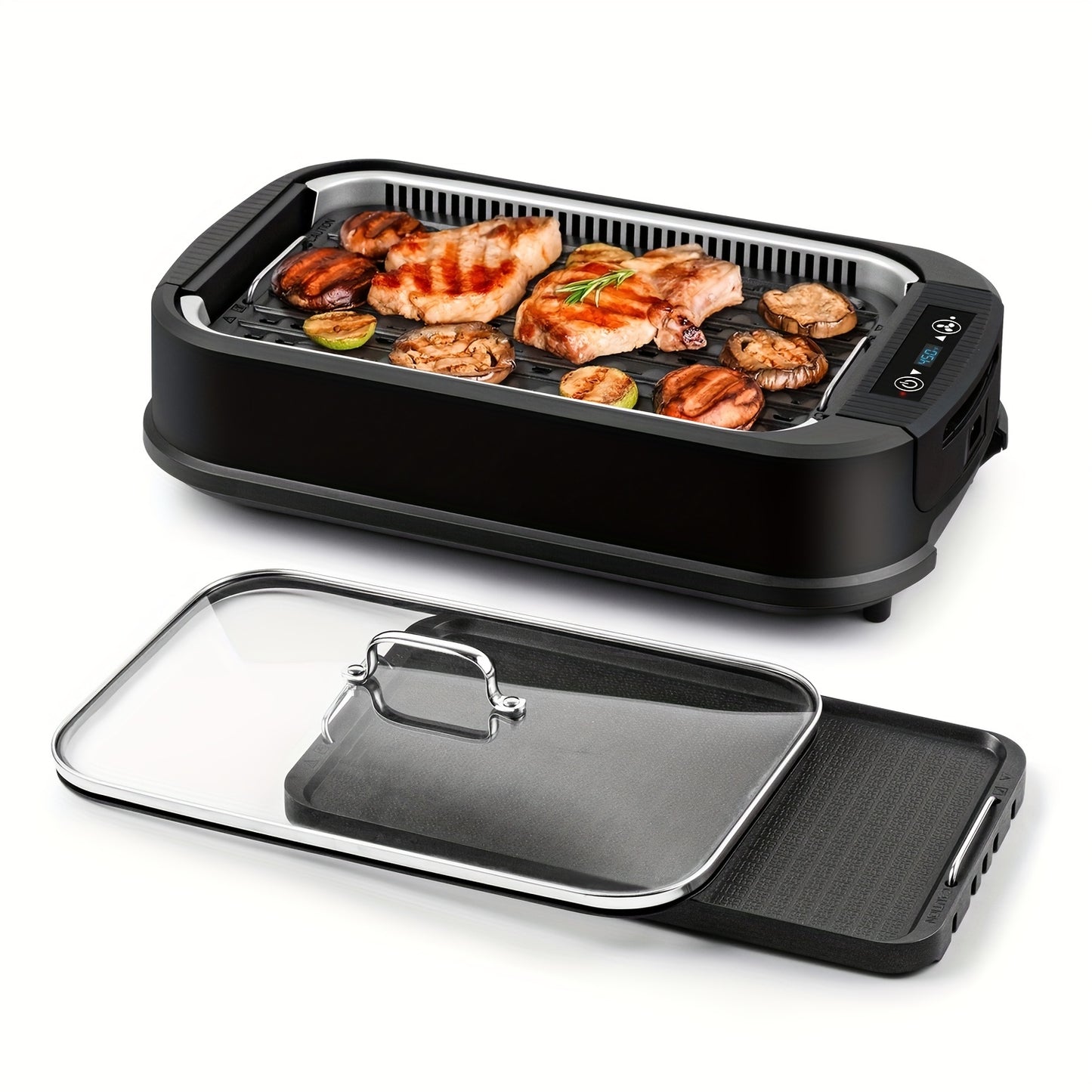 Smokeless Electric Indoor Grill With Nonstick Plates 110V