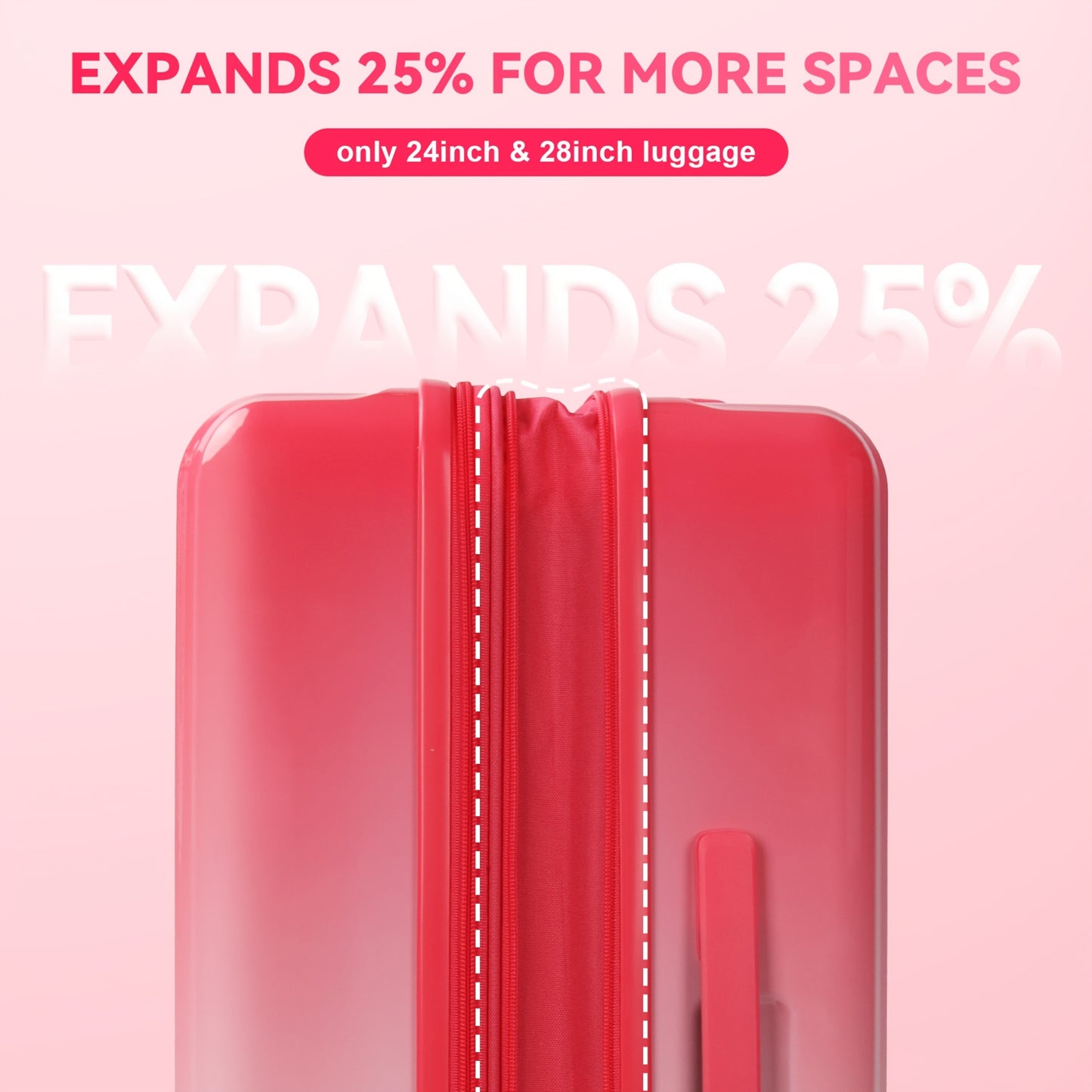 Expandable Hard Shell Luggage With Spinner Wheels TSA Lock