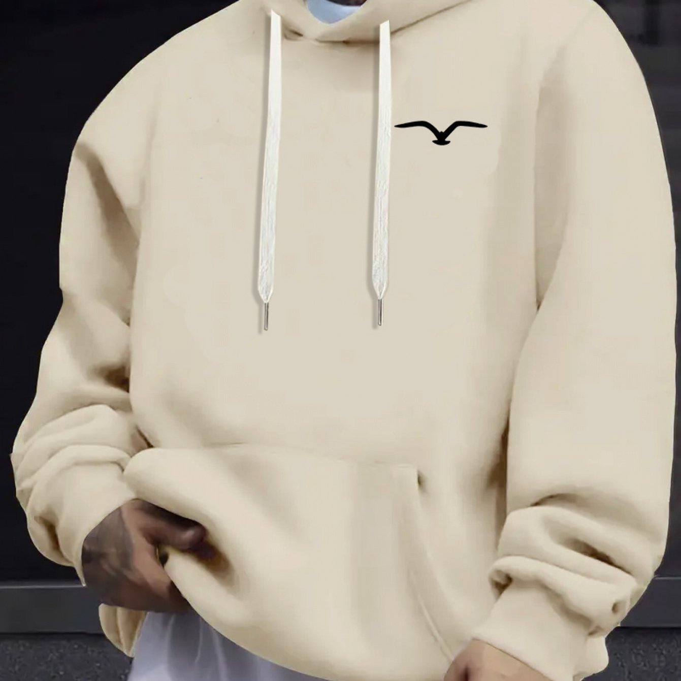 Idea Mens Heavyweight Hooded Sweatshirt Drawstring Hood