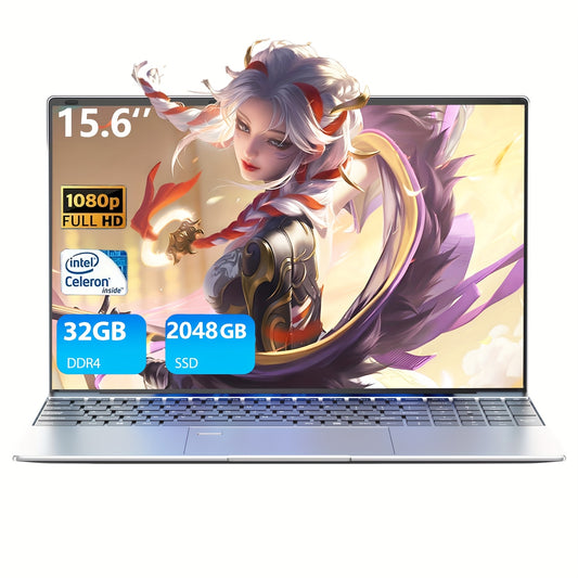 Ultra Thin Office Laptop Celeron N5095 32GB RAM 2TB SSD