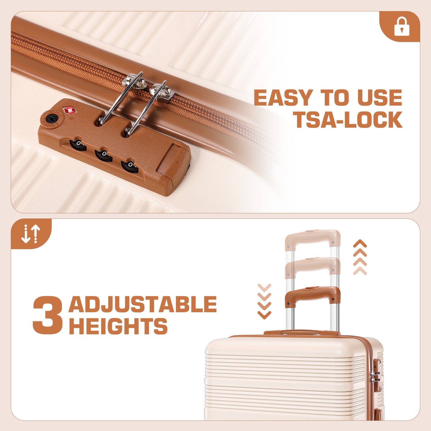Tooluck Hardshell Luggage Set With Combination Lock