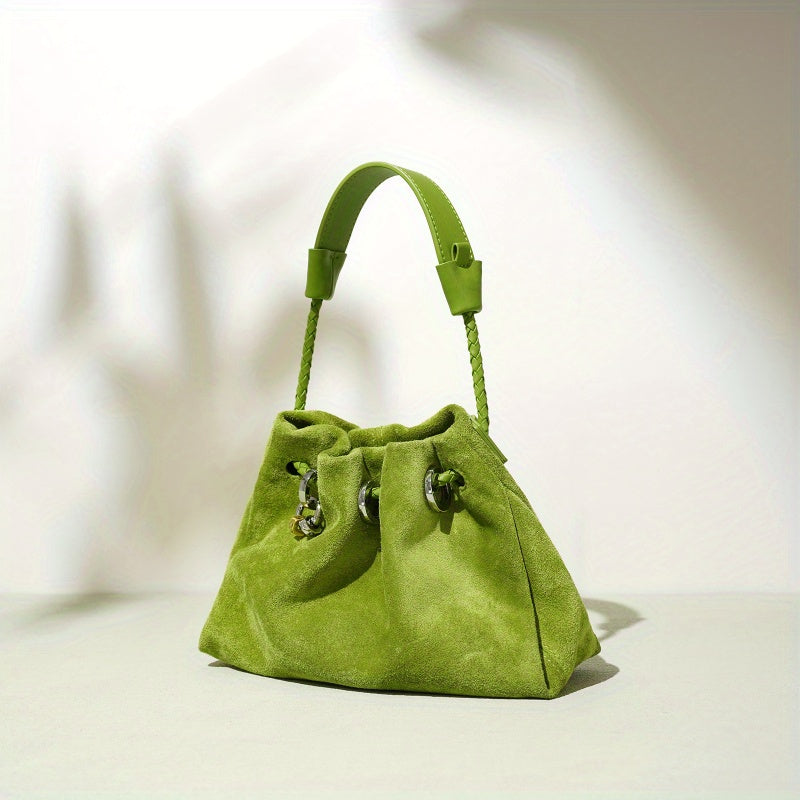 Genuine Leather Crossbody Bag With Zipper Closure And Strap