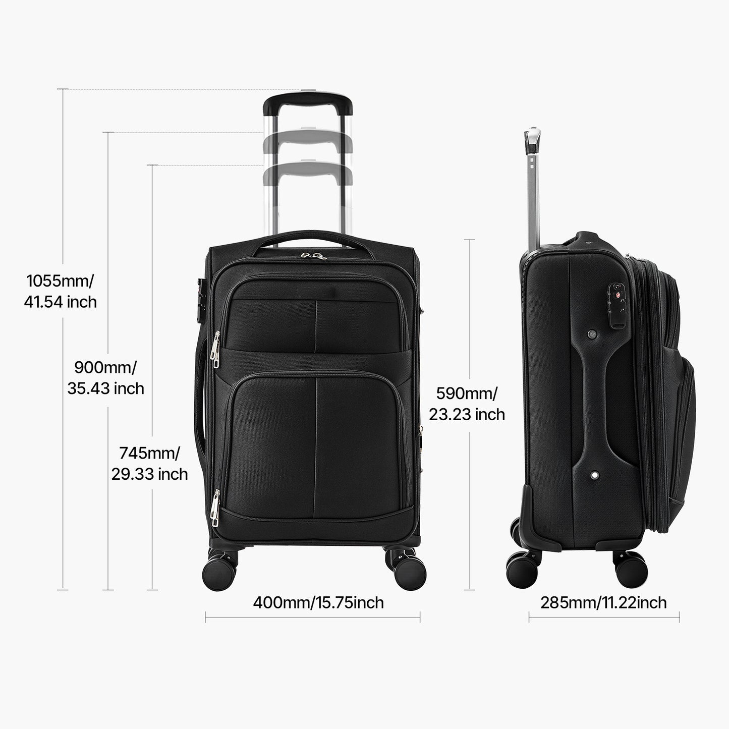 VEVOR Expandable Luggage With Spinner Wheels Carry On