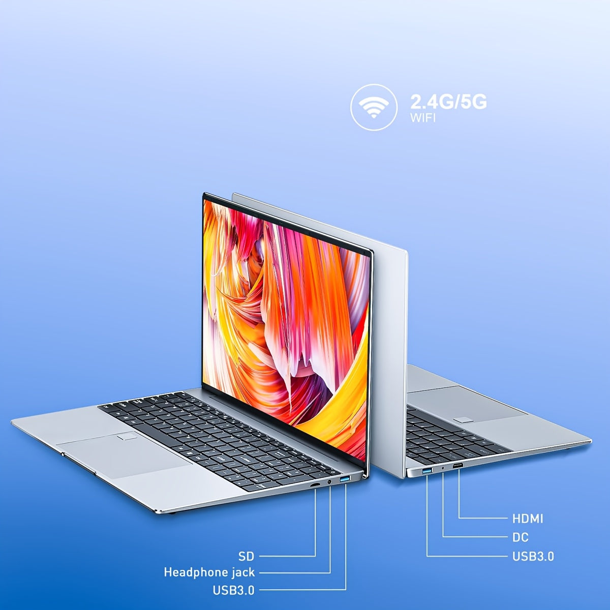 Ultra Thin Office Laptop Celeron N5095 32GB RAM 2TB SSD