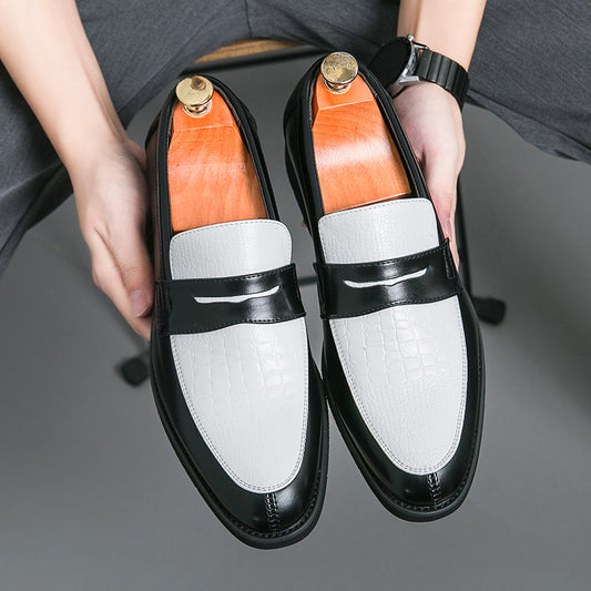 Two Tone Penny Loafers For Men Slip On Formal Shoes