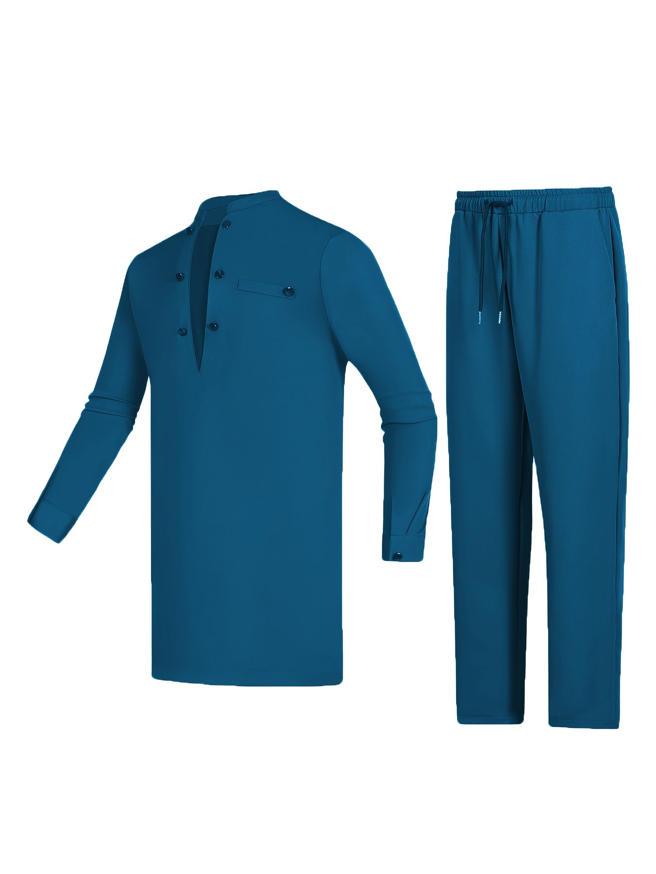 African Mens Midi Top And Loose Pants Suit Set Collection