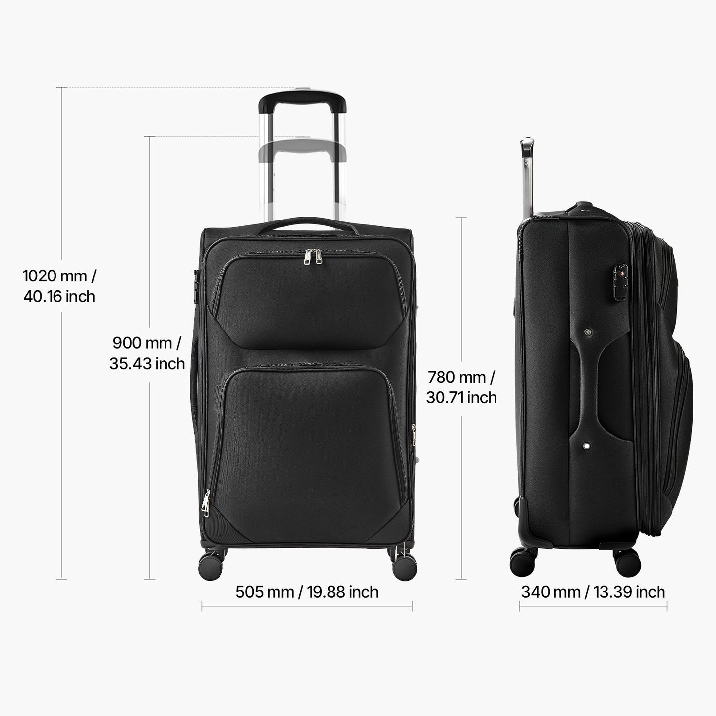 VEVOR Expandable Luggage With Spinner Wheels Carry On